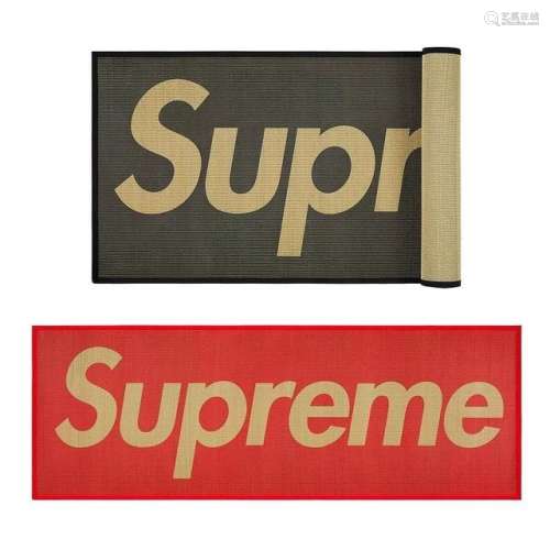 Supreme 20SS woven straw mat box logo 凉席(红、黑)