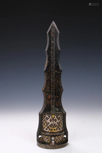 GOLD AND SILVER INLAID ANCIENT WEAPON