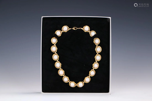 PURE GOLD STRING OF PEARL NECKLACE