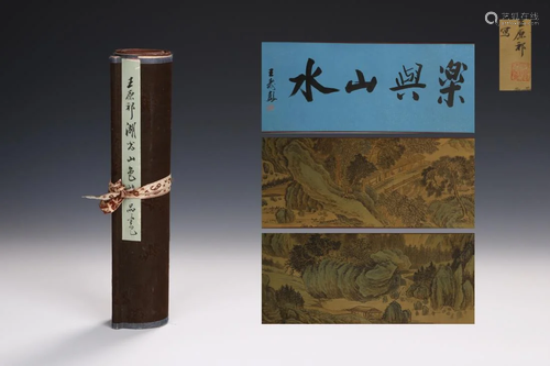 CHINESE HANDSCROLL PAINTING OF RIVER AND MO…