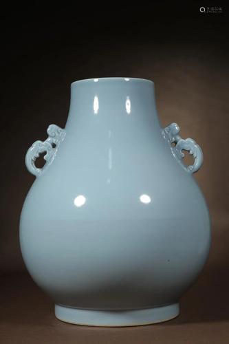 SKY-BLUE GLAZED 'KUILONG' PORCELAIN ZUN …