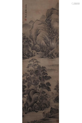 CHINESE PAINTING OF MOUNTAIN SCENERY