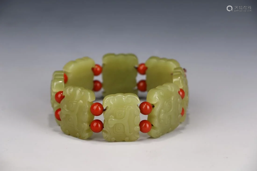 CHINESE JADE CARVING AND GEMSTONE B…