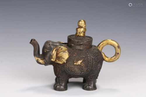 GILT SILVER INCENSE BURNER IN THE ELEPHANT S…