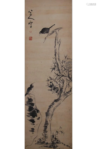 CHINESE INK PAINTING OF BIRDS AND TREE