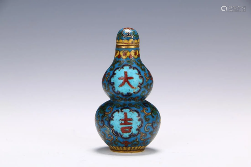 CLOISONNE DOUBLE GOURD SHAPED SNUFF BOTTLE