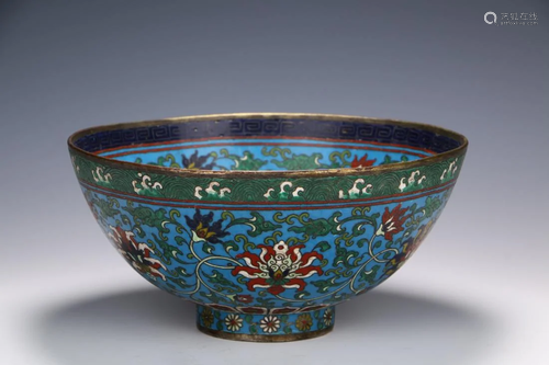 CHINESE FOLIAGE PATTERN CLOISONNE BOWL