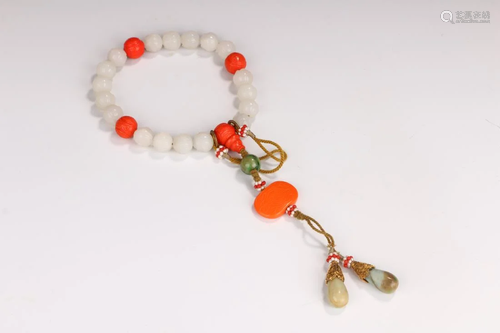 CHINESE JADE BEADS PRAYER'S BRACELET