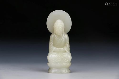 A JADE CARVING GUANYIN BUDDHA ORNAME…