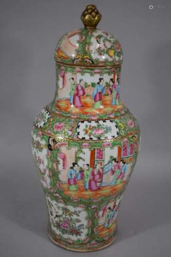 CHINA Canton, Late 19th century \nBaluster vase and…