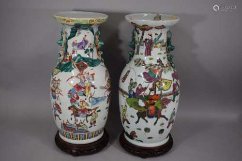 CHINA, 20th century \nTwo porcelain vases with poly…