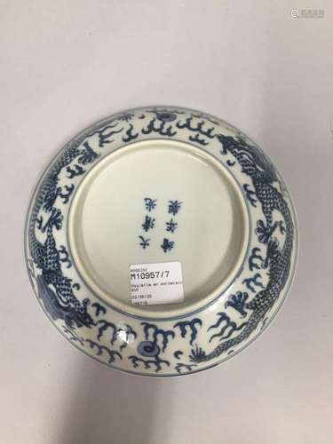 CHINA, 20th century \nPorcelain plate with blue dec…