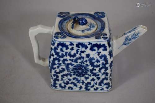 CHINA, 20th century \nPorcelain square section teap…