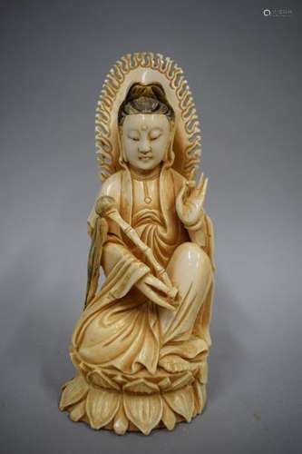 CHINA, early 20th century \nIvory guanyin in majest…