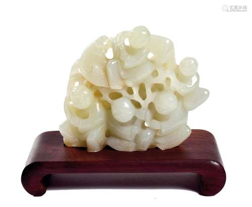 CHINA, Early 20th century \nCeladon nephrite group,…