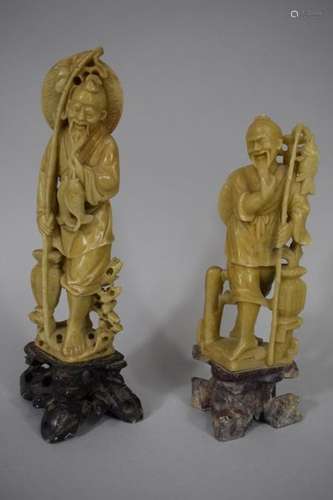 CHINA, circa 1900 \nTwo carved soapstone statuettes…