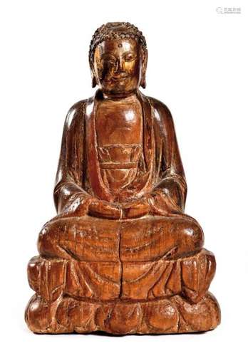 CHINA, MING Era (1368 1644) \nWooden Buddha statue …