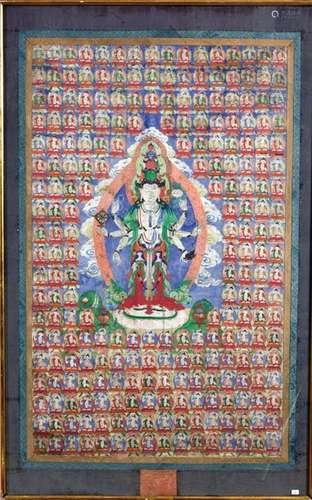 TIBET, 19th century \nThangka, tempera on canvas, A…