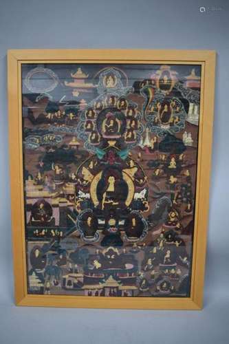 TIBET, 20th century \nThangka ink and colours on ca…