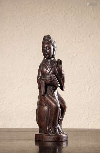 CHINESE HARDWOOD CARVED FIGURINE