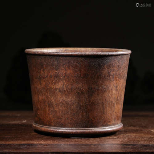 CHINESE BAMBOO CARVED BRUSH POT