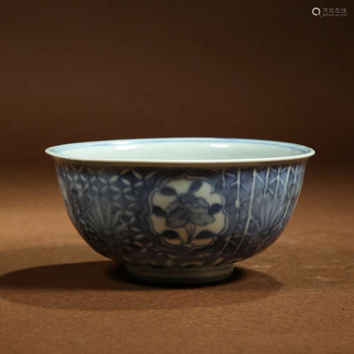 CHINESE BLUE WHITE PORCELAIN BOWL, MARKED