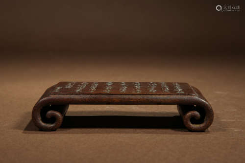 CHINESE BAMBOO CARVED INK STAND