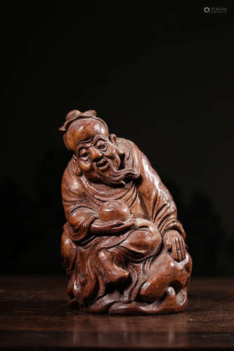 CHINESE BAMBOO ROOT CARVED LAOSHOU