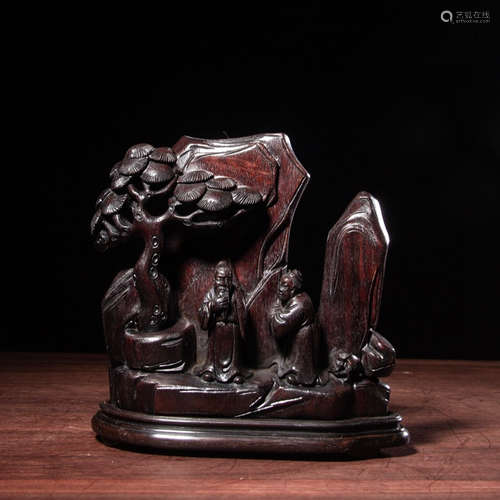 CHINESE ROSEWOOD CARVED FIGURINE