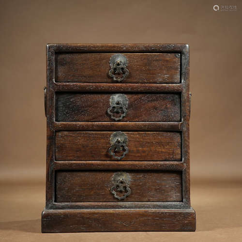 CHINESE HARDWOOD MINIATURE CHEST DRAWER