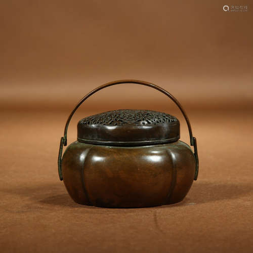 CHINESE BRONZE HAND WARMER