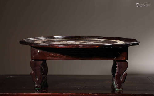 CHINESE LACQUER WOOD TEA TABLE