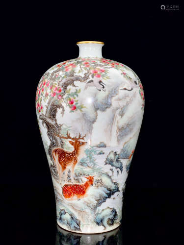 CHINESE FAMILLE ROSE MEIPING PORCELAIN VASE