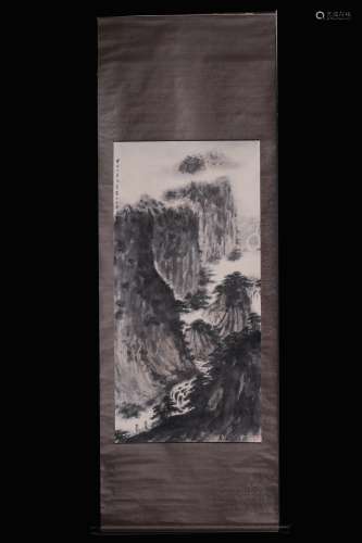 Landscape painting on Paper Vertical roll - Fu Baoshi