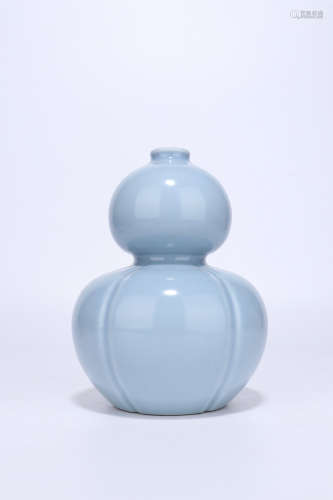 qing dynasty Blue glazed gourd shape bottle