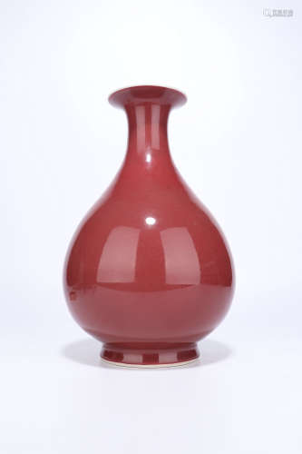 qing dynasty red porcelain bottle