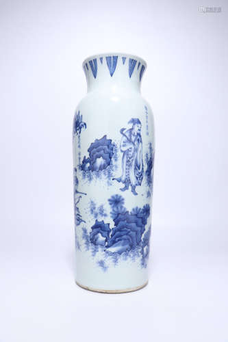 Qing Dynasty blue and white porcelain vessel