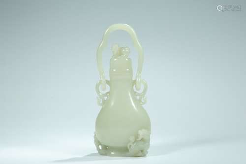 Hetian white jade bottle