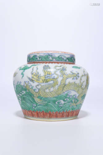 ming dynasty Blue and white doucai porcelain jar