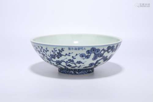 Ming Dynasty blue and white porcelain bowl