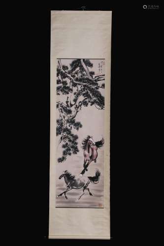 painting on paper Vertical roll - Xu Beihong
