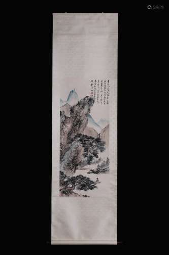 Landscape painting on Paper Vertical roll - Zheng Wuchang