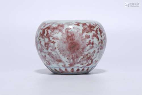 qing dynasty Blue and white underglaze red porcelain vessel