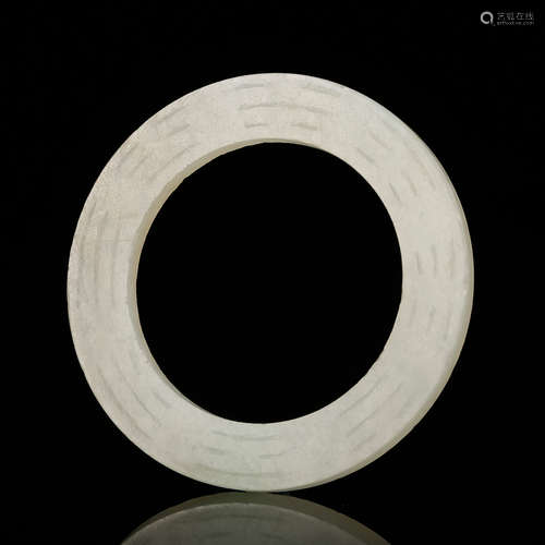 CHINESE WHITE JADE BAGUA RING