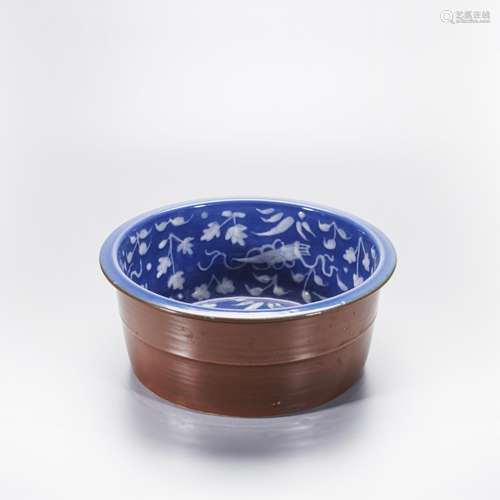 CHINESE BLUE AND SOY GLAZED BRUSH WASHER