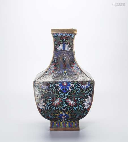 CHINESE CLOISONNE FOLIAGE VASE WITH MARK