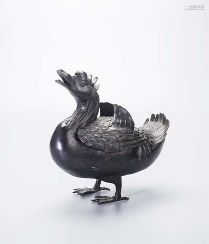 CHINESE BRONZE DUCK CENSER