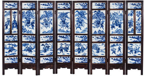 CHINESE BLUE WHITE PORCELAIN WALL PANELS