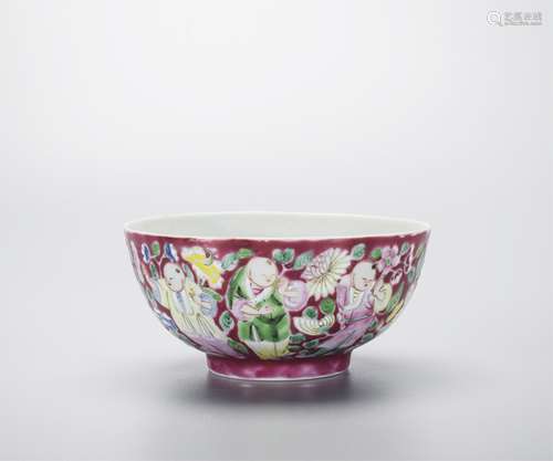 CHINESE FAMILLE ROSE PORCELAIN BOWL WITH MARK