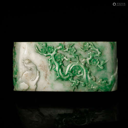 CHINESE JADEITE CARVED INK STAND